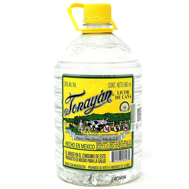 LICOR DE CAÑA TONAYAN PET BLANCO Y AMARILLO 960 ML