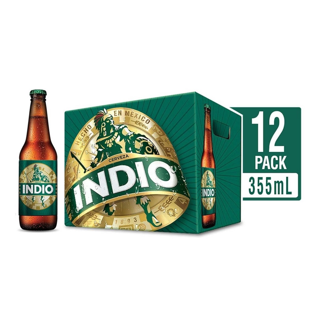 CERVEZA INDIO 12-PACK BT 355 ML