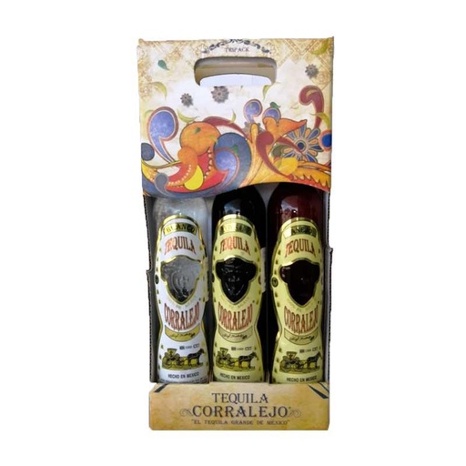 TEQUILA PAQ TEQUILA CORRALEJO BCO-REP-AÑEJO C/3 MINIS MINI