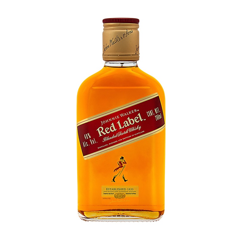 WHISKY JOHNNIE WALKER ETIQUETA ROJA POCKET SCOTCH 200 ML