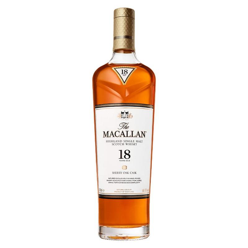WHISKY THE MACALLAN 18 AÑOS SHERRY OAK 700 ML