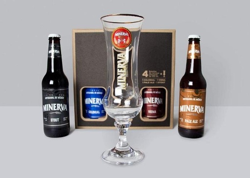 [CER-02052] CERVEZA MINERVA 4 PACK + 1 COPA 1.42 L