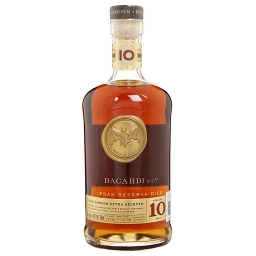 [RON-02659] RON BACARDI 10 AÑOS GRAN RVA 750 ML