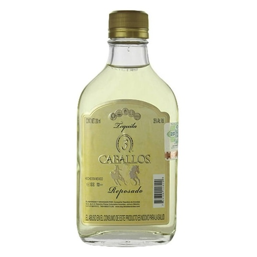 [TEQ-02739] TEQUILA 3 CABALLOS REPOSADO 200 ML