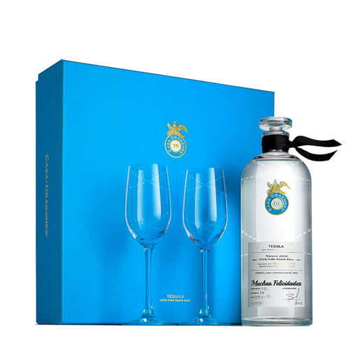 [TEQ-02824] TEQUILA CASA DRAGONES JOVEN +2 COPAS PERSONALIZADA 750 ML